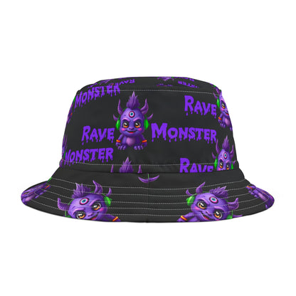 ALL OVER RAVE MONSTER Bucket Hat with P.L.U.R. under the rim!